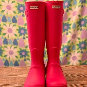 Hunter Original Tall Rain Boots: Bright Pink Matte
